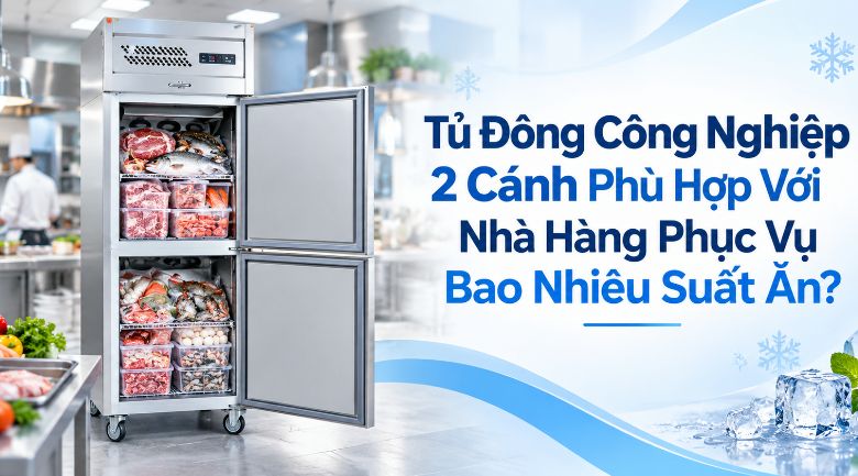 Tủ Đông Công Nghiệp 2 Cánh Phù Hợp Với Nhà Hàng Phục Vụ Bao Nhiêu Suất Ăn?